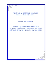 Xây dựng qui trình bảo dưỡng sửa chữa những dạng hư hỏng chung hệ thống phanh dầu và xy-lanh chính