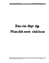 Báo cáo Thực tập Phân tích nước sinh hoạt