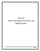 Báo cáo Thực tập tại viện hóa học công nghiệp Việt Nam