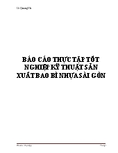 Báo cáo Thực tập tốt nghiệp kỹ thuật sản xuất bao bì nhựa Sài Gòn