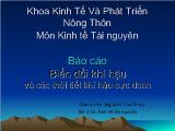 Biến đổi khí hậu và các thời tiết khí hậu cực đoan