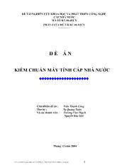 Đề án Kiểm chuẩn máy tính cấp nhà nước 