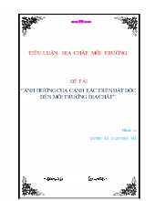 Đề tài Ảnh hưởng của canh tác trên đất dốc đến môi trường địa chất