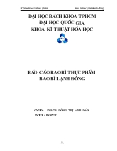 Đề tài Báo cáo bao bì thực phẩm bao bì lạnh đông
