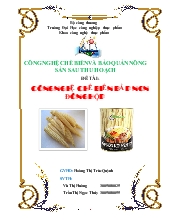 Đề tài Công nghệ chế biến bắp non đóng hộp