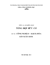 Đề tài Công nghệ O – Alkyl hóa sản xuất este