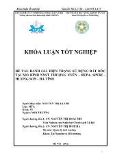 Đề tài Đánh giá hiện trạng sử dụng đất dốc tại mô hình nông nghiệp sinh thái Thượng Uyển - Hepa, Speri – Hương Sơn - Hà Tĩnh