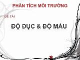 Đề tài Độ đục & độ màu