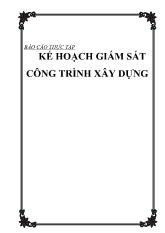 Đề tài Kế hoạch giám sát công trình xây dựng