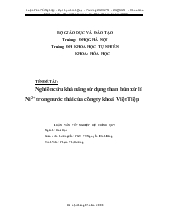 Đề tài Nghiên cứu khả năng sử dụng than bùn xử lí Ni2+ trong nước thải của công ty khóa Việt Tiệp
