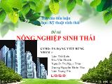 Đề tài Nông nghiệp sinh thái