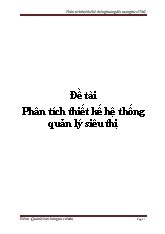 Đề tài Phân tích thiết kế hệ thống quản lý siêu thị bằng UML