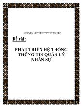 Đề tài Phát triển hệ thống thông tin quản lý nhân sự