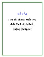 Đề tài Thu hồi và sản xuất hợp chất Flo khi chế biến quặng Photphat
