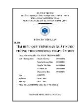 Đề tài Tìm hiểu quy trình sản xuất nước tương theo phương pháp lên men