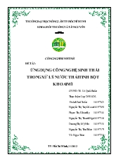 Đề tài Ứng dụng công nghệ sinh thái trong xử lý nước thải tinh bột khoai mì