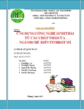 Đề tài Ứng dụng công nghệ sinh thái từ các chất thải của ngành chế biến tinh bột mì