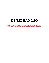 Đề tài Vườn quốc gia Tràm Chim