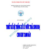 Đồ án Thiết kế hệ thống xử lý nước thải sinh hoạt cho khu 72.000 dân