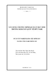 Đồ án Xây dựng chương trình quản lý học sinh trường mầm non quốc tế Hữu Nghị