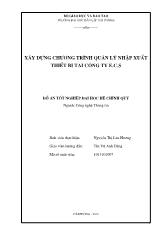 Đồ án Xây dựng chương trình quản lý nhập xuất thiết bị tại công ty E.C.S