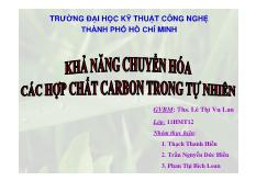 Khả năng chuyển hóa các hợ chất carbon trong tự nhiên