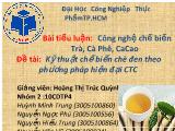 Kỹ thuật chế biến chè đen theo phương pháp hiện đại CTC