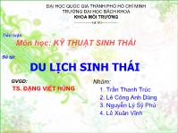 Kỹ thuật sinh thái - Du lịch sinh thái