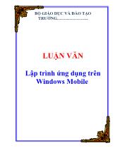 Luận văn Lập trình ứng dụng trên Windows Mobile