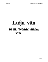 Luận văn Mô hình hệ thống VPN