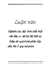 Luận văn Nghiên cứu đặc tính chất thải rắn hữu cơ đô thị Hà Nội và thăm dò quá trình phân hủy yếm khí ở quy mô pilot