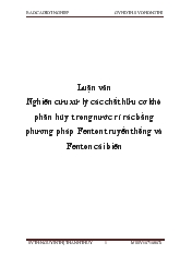 Luận văn Nghiên cứu xử lý các chất hữu cơ khó phân hủy trong nước rỉ rác bằng phương pháp Fenton truyền thống và Fenton cải biên