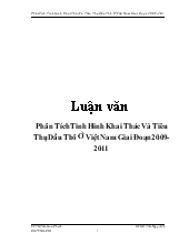 Luận văn Phân tích tình hình khai thác và tiêu thụ dầu thô ở Việt Nam giai đoạn 2009-2011