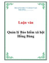 Luận văn Quản lý Bảo hiểm xã hội Hồng Bàng
