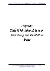Luận văn Thiết kế hệ thống xử lý nước thải chung cho cụm công nghiệp Bình Đông