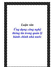 Luận văn Ứng dụng công nghệ thông tin trong quản lý hành chính nhà nước
