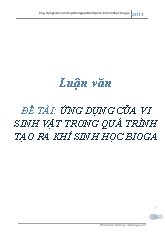 Luận văn Ứng dụng của vi sinh vật trong quá trình tạo ra khí sinh học bioga