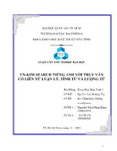 Luận văn VN-KIM search tiếng anh với truy vấn có liên từ luận lý, tính từ và lượng từ