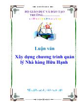 Luận văn Xây dựng chương trình quản lý Nhà hàng Hữu Hạnh