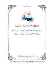 Luận văn Xây dựng Website quản lý nhân sựcho công ty INTECH