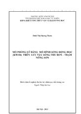 Mô phỏng lũ bằng mô hình sóng động học (KW1D) trên lưu vực Sông Thu Bồn – Trạm Nông Sơn