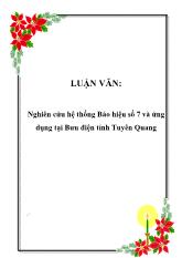Nghiên cứu hệ thống Báo hiệu số 7 và ứng dụng tại Bưu điện tỉnh Tuyên Quang