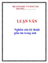 Nghiên cứu kỹ thuật giấu tin trong ảnh