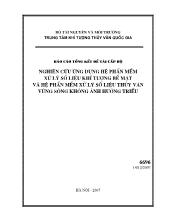 Nghiên cứu ứng dụng hệ phần mềm xử lý số liệu khí tượng bề mặt và hệ phần mềm xử lý số liệu thủy văn vùng sông không ảnh hưởng triều