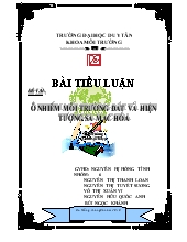 Ô nhiễm môi trường đất và hiện tượng sa mạc hóa