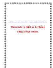 Phân tích và thiết kế hệ thống đăng kí học online