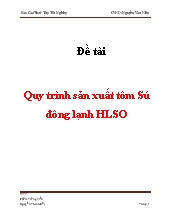 Quy trình sản xuất tôm Sú đông lạnh HLSO