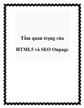 Tầm quan trọng của HTML5 và SEO Onpage