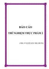 Thí nghiệm thực phẩm 2 : Công nghệ chế biến sữa đậu nành