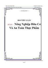 Tiểu luận Nông nghiệp hữu cơ và an toàn thực phẩm